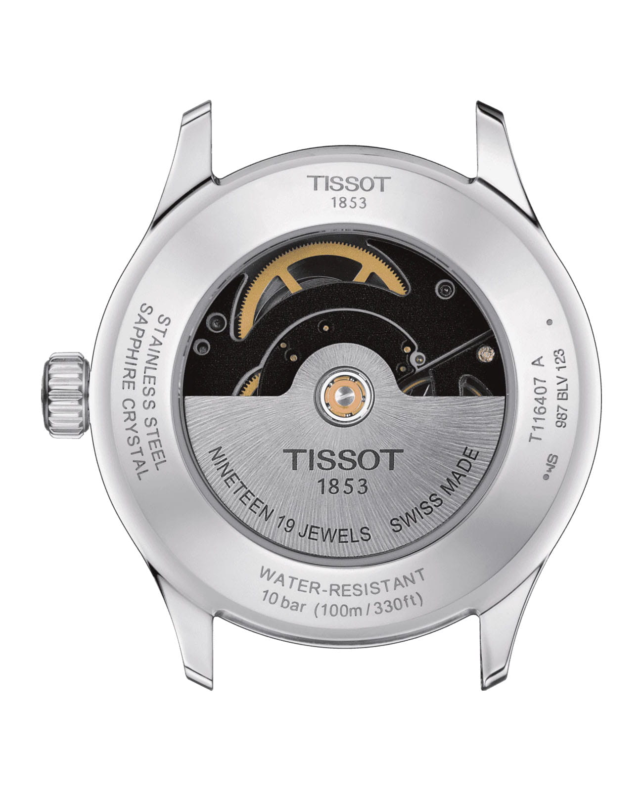 Tissot Tissot Gent XL Swissmatic T116.407.16.011.00, t-sport швейцария мужские часы на браслете кожаный боковой вид